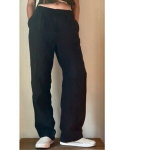 Banana Republic Wide Leg Black Linen Pants size 4